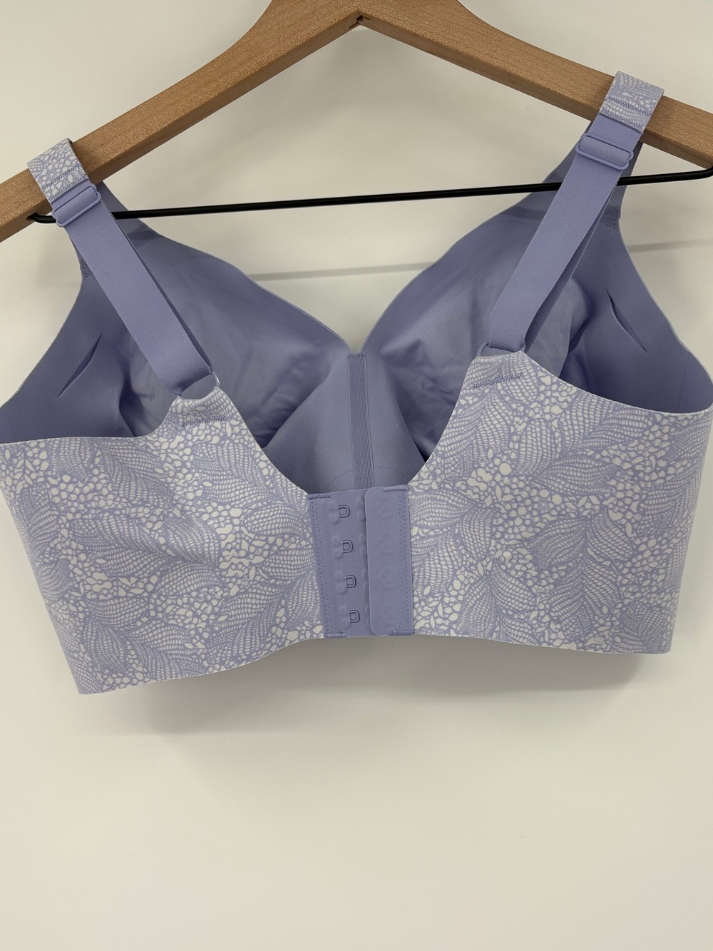 Evelyn & Bobbie Beyond Adjustable Wireless Bra Moonstone Lace Blue Purple XL - Picture 8 of 14